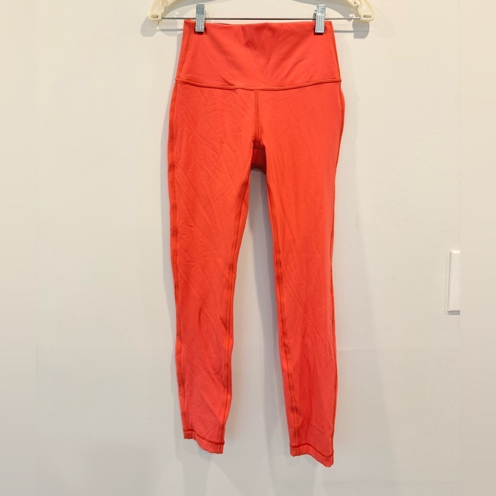 🔥Lululemon Bright Orange High-Waisted Leggings🔥